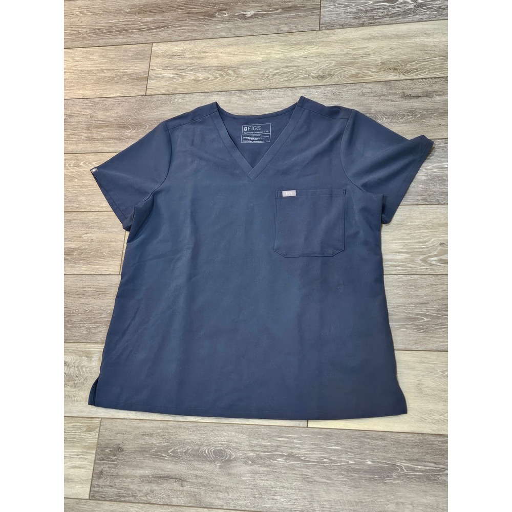 FIGS Catarina One-Pocket Scrub Top Blue Gray XL Technical Collection 1002618